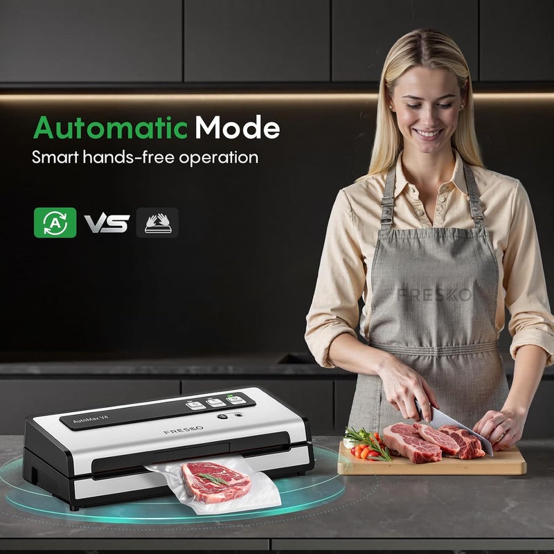 Fresko Vacuum Sealer Machine with Automatic Bag Detection, Mason Jar Vacuum Accessory Set, Double Heat Seal, Easy to Use, Starter Kits - Image 3